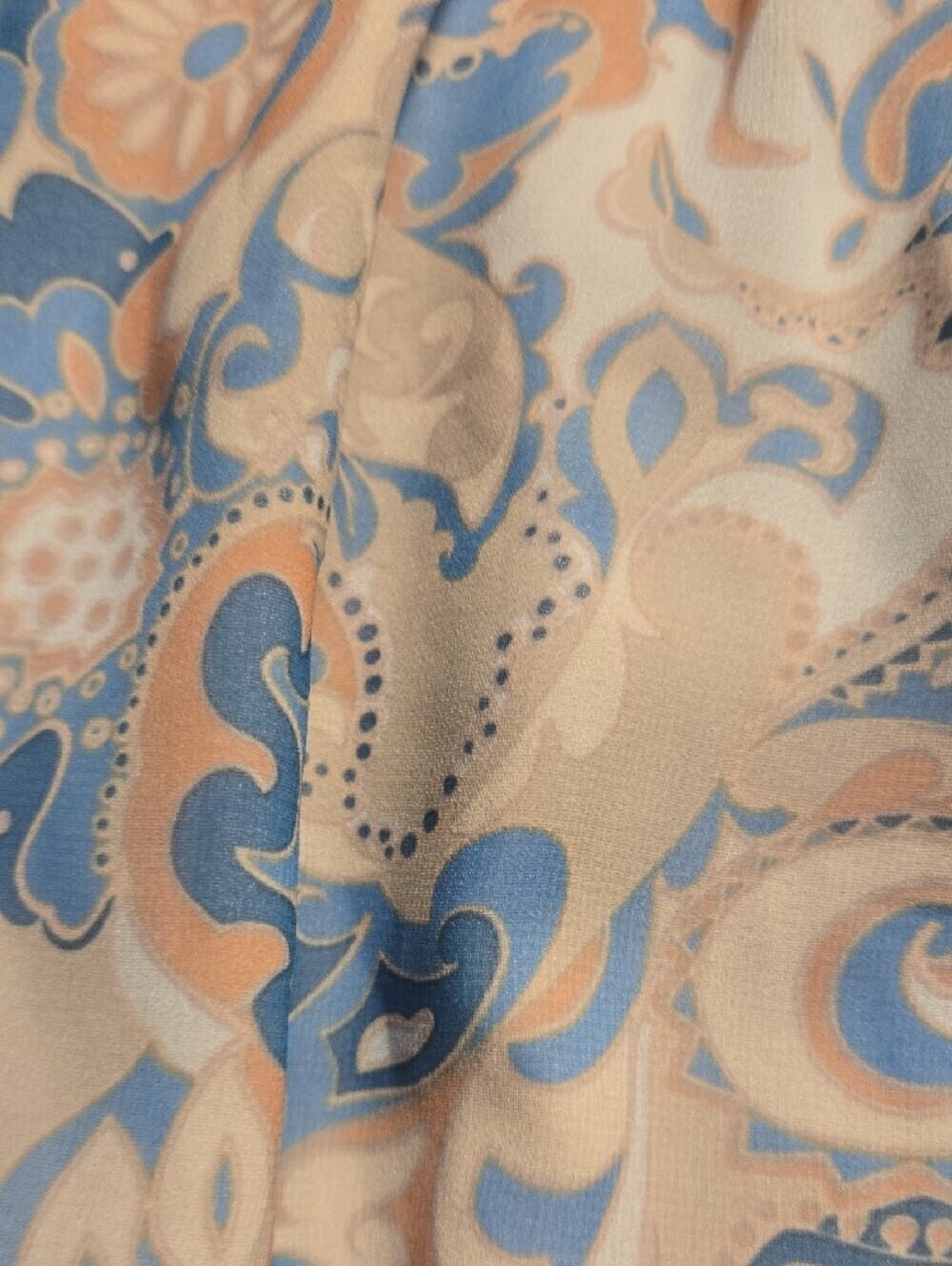 Wilfred Womens Paisley Smocked Dress - Blue & Cream - Picture 6 of 6